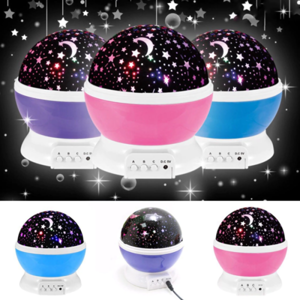 Velador Proyector De Estrellas y Luna